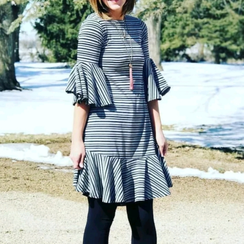 LuLaRoe Maurine striped dress